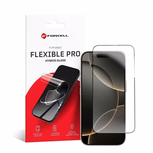 Hybrid-lasi iPhone 16 PRO MAX:lle Forcell Flexible 5D musta