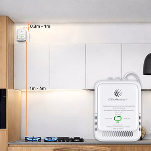 Qoltec 52651 maakaasun vuotoilmaisin | CH4 tunnistin | NG | Tuya | Wi-Fi | 85dB hälytys | LED