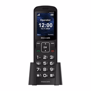 Matkapuhelin - MAXCOM MM 34D 4G musta + latausteline