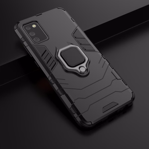 Ring Armor kova hybridi tapauksessa kansi + magneettinen pidike Samsung Galaxy A03s (166.5) musta