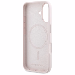 Karl Lagerfeld Silikoninen Nauble Heads Print MagSafe Suojakuori iPhone 16:lle - Vaaleanpunainen
