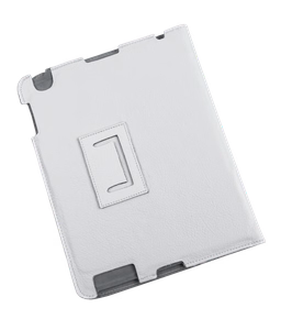 Aidosta nahasta valmistettu Apple iPad 2 -suojakotelo, valkoinen