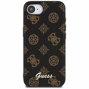 GUESS Peony Script Logo MagSafe Alkuperäinen Suojakuori iPhone 17e/16e:lle - Musta