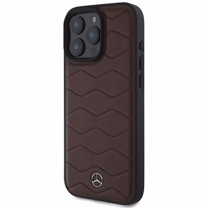 Mercedes MB Waves Nahkainen Suojakuori iPhone 16 Pro Max:lle - Punainen