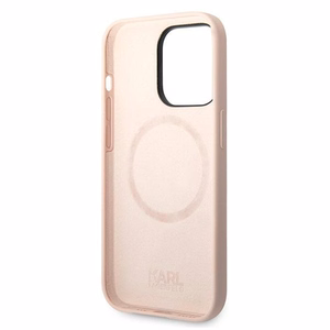 Karl Lagerfeld KLHMP14LSLKHLP iPhone 14 Pro 6.1 kovakuori vaalea vaaleanpunainen / vaalea vaaleanpunainen Silicone Karl's Head Magsafe