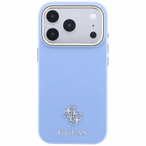 Guess Saffiano Small 4G & Classic Logo -suojakuori laitteelle iPhone 18 Pro Max / 17 Pro Max, MagSafe-yhteensopiva – vaaleansininen
