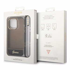 Guess läpikuultava Pearl Strap kotelo iPhone 14 Pro - musta