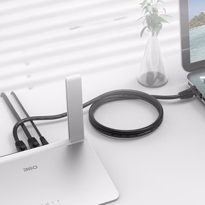 Orico PUG-C6 CAT6 1000Mbps RJ45 Ethernet-verkkokaapeli Internet LAN pyöreä 1m - musta