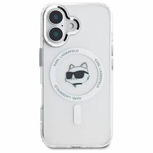 Karl Lagerfeld IML Metal Choupette Head MagSafe case for iPhone 16 Plus - white