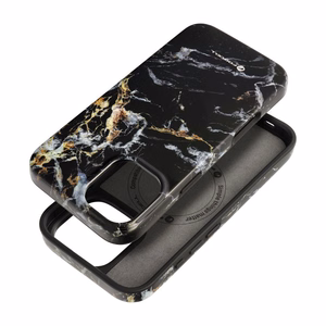 Suojakuori iPhone 16 PLUS:lle Forcell F-Protect Mirage MagSafe-yhteensopiva Military Drop-Test musta marmori