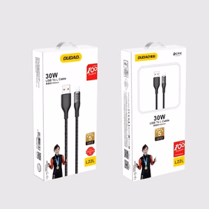 USB kaapeli Dudao L22L harmaa Lightning 100cm (jopa 30W)