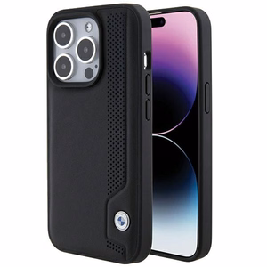 BMW Nahkainen Blue Dots iPhone 15 Pro Max Suojakuori - musta