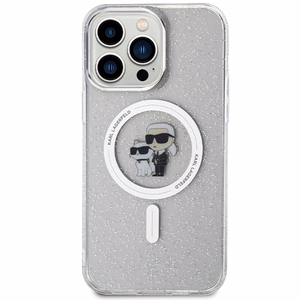 Karl Lagerfeld KLHMP14XHGKCNOT Karl & Choupette Glitter suojakuori laitteelle iPhone 14 Pro Max 6.7", MagSafe-yhteensopiva, läpinäkyvä