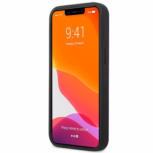 AMG AMHCP14SDOLBK iPhone 14 6.1 "musta / musta kovakotelo Nahka Hot Stamped