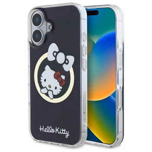 Hello Kitty IML Fun Bow Magsafe iPhone 16:lle Suojakuori - Musta