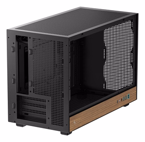 DeepCool CH260 Wood – micro-tower computer case with wood trim, black