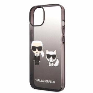 Karl Lagerfeld KLHCP14MTGKCK iPhone 14 Plus 6.7 kovakuori musta / musta Gradient Ikonik Karl & Choupette