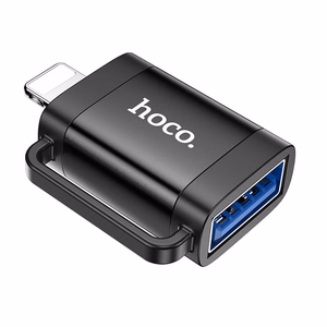 Hoco OTG-sovitin Lightning - USB-A UA31A Musta