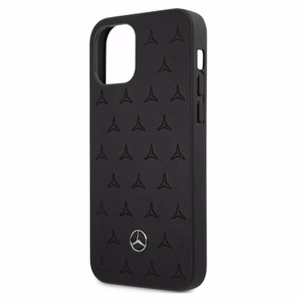 Mercedes nahkakotelo tähdet kuvio iPhone 12 Pro Max - musta
