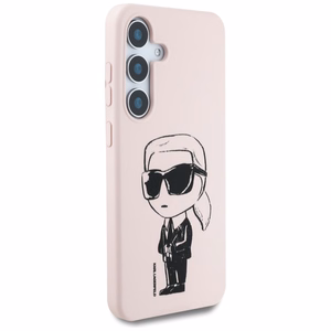 Karl Lagerfeld Silikoninen Graffiti Ikonik Printed Logo MagSafe Suojakuori Samsung Galaxy S25 Vaaleanpunainen