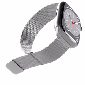 Puro Milanese Ruostumaton teräs Hihna Apple Watch 42 / 44 / 45 / 49 mm:lle - Hopeinen