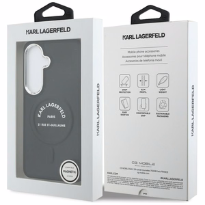 Karl Lagerfeld Suojakuori Embossed Ring RSG Logo MagSafe Samsung Galaxy S26:lle musta