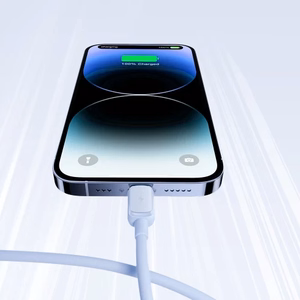 Joyroom Multi-Color Series A14 Lightning / USB-A 2.4A 1.2m Kaapeli - sininen