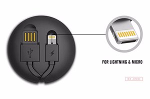REMAX Cutebaby RC-99t 2 in 1 Kaapeli - USB - Micro USB ja Lightning - musta