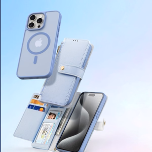 Dux Ducis Lawa Nahkainen Suojakuori iPhone 15 Pro:lle - sininen