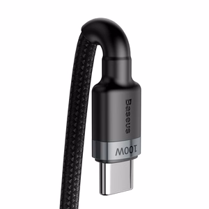 USB-kaapeli Baseus Cafule PD100W Type-C 2,0m harmaa-musta CATKLF-ALG1