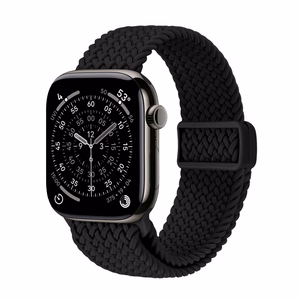 Crong Wave Band punottu Apple Watch -ranneke, 44/45/46/49 mm, musta