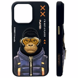 NIMMY Suojakuori COOL&CUTE 2.0 Monkey iPhone 15 Pro Max:lle - musta