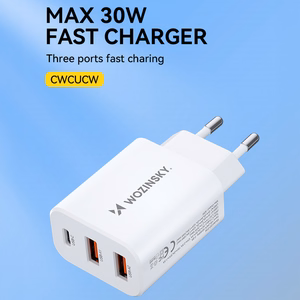 Wozinsky CWCUCW 30W USB-C / 2 x USB-A Wall Charger - White