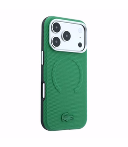 Case Lacoste PVC Petit Pique Semi Wrap Embossed MagSafe Apple iPhone 18 Pro green