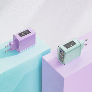Acefast charger GaN 65W 3 ports (1xUSB, 2xUSB C) gray (A45)