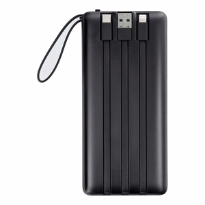 Ulkoinen akku Veger C20 (W2047 / W2059) 20000 mAh sisäänrakennetuilla Micro-USB-kaapeleilla / Type C / Lightning musta