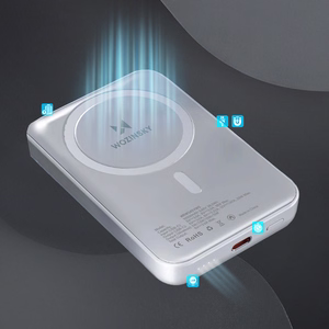 Wozinsky WRW349YWS 10000 mAh magneettinen tehopankki - valkoinen