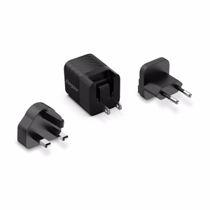 Energizer Ultimate A20MU GaN-matkalaturi EU-, UK- ja US-pistokkeilla, USB-C, 20 W PD, musta