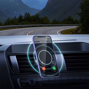 Crong Carclip Magnetic MagSafe-compatible magnetic car phone holder, black
