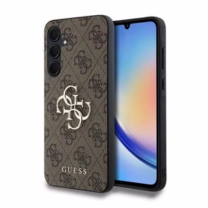 Guess 4G Big Metal Logo Suojakuori Samsung Galaxy A35:lle - ruskea