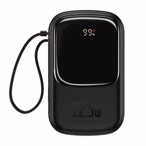 Baseus Qpow Pro 20000mAh varavirtalähde - USB + Type C - PD 22,5W Type C kaapelilla musta