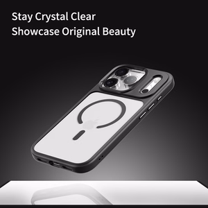 Rock Guard Lens Protection Series Magneettinen Suojakuori Iphone 17 Pro:lle läpinäkyvä-musta