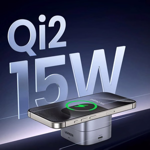 Ugreen W702 3in1 -langaton laturi MagSafe / Qi2 ja USB-C-portilla puhelimelle / kuulokkeille, musta