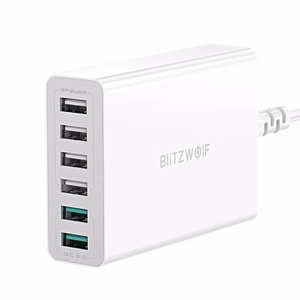 Laturi 6x USB Blitzwolf BW-S15, QC 3.0, 60 W (valkoinen)