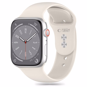 Tech-Protect Silikoninen Hihna Apple Watch 4/5/6/7/8/9/SE (38/40/41 mm) Starlight