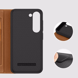 Dux Ducis Skin X2 Suojakuori Samsung Galaxy S23+ läppäkotelo lompakko jalusta ruskea