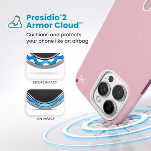 Speck Presidio2 Pro -suojakuori MagSafe- ja ClickLock-tuella iPhone 16 Pro Maxille, Wednesday Pink/Boysenberry Purple