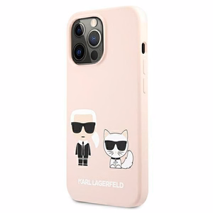 Karl Lagerfeld Silikoni Ikonik Karl&Choupette MagSafe kotelo iPhone 13 Pro Max - vaaleanpunainen - vaaleanpunainen