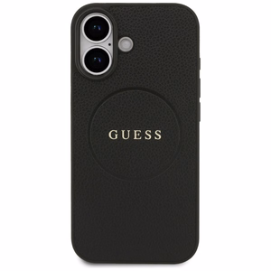 Guess Grained Ring MagSafe Suojakuori iPhone 17:lle - Musta