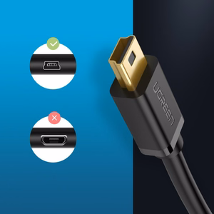 Ugreen USB - mini USB -kaapeli 480 Mbps 3 m musta (US132 10386)